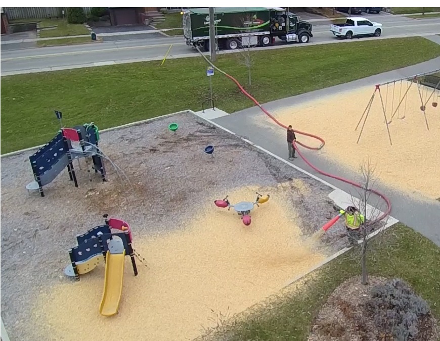 Blown-in Cedar Chips for Playgrounds